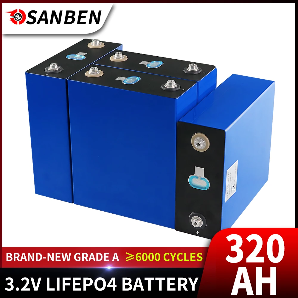 

3.2V 310AH cells BRAND NEW 12V Lifepo4 320AH battery Grade A DIY 12V 24V Rechargeable Battery Pack EU US Tax Free With Busbars