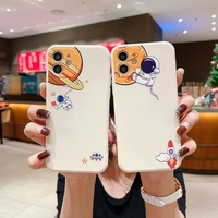 punqzy moon astronaut colors drop resistant phone case for iphone 12 11 13 pro max x xr xs 7 8 plus silica gel soft tpu cover