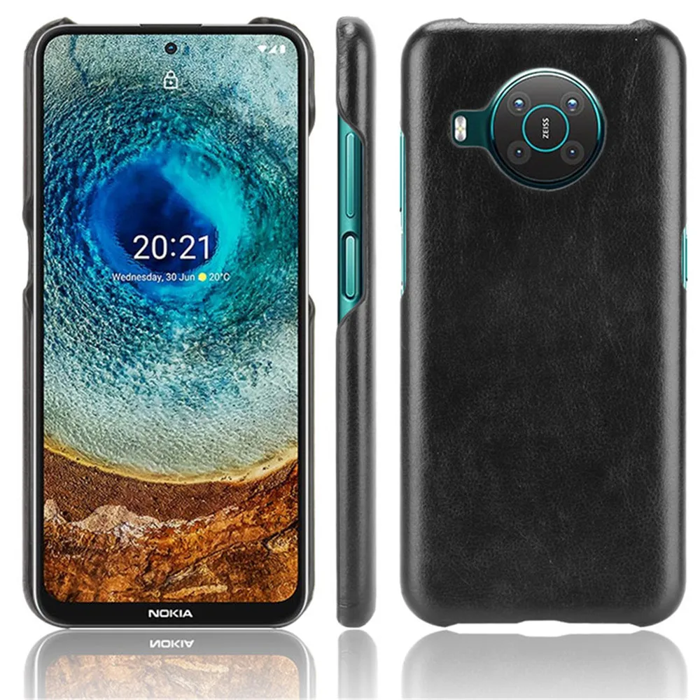 Чехол для Nokia X10 Роскошный чехол из искусственной кожи с личи жесткий