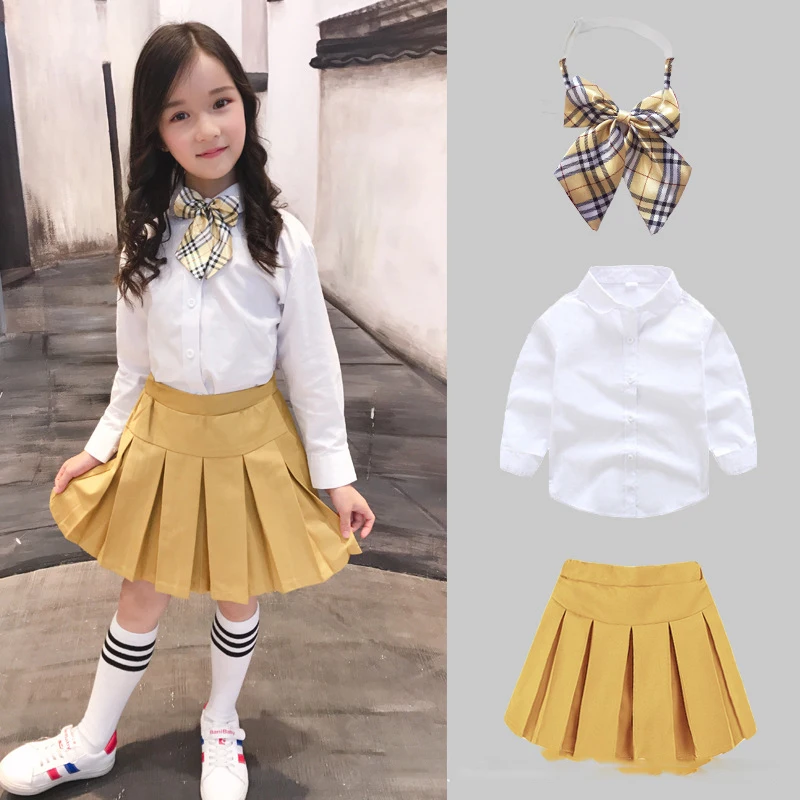 3 шт. Детская рубашка и юбка в японском стиле | Тематическая одежда униформа