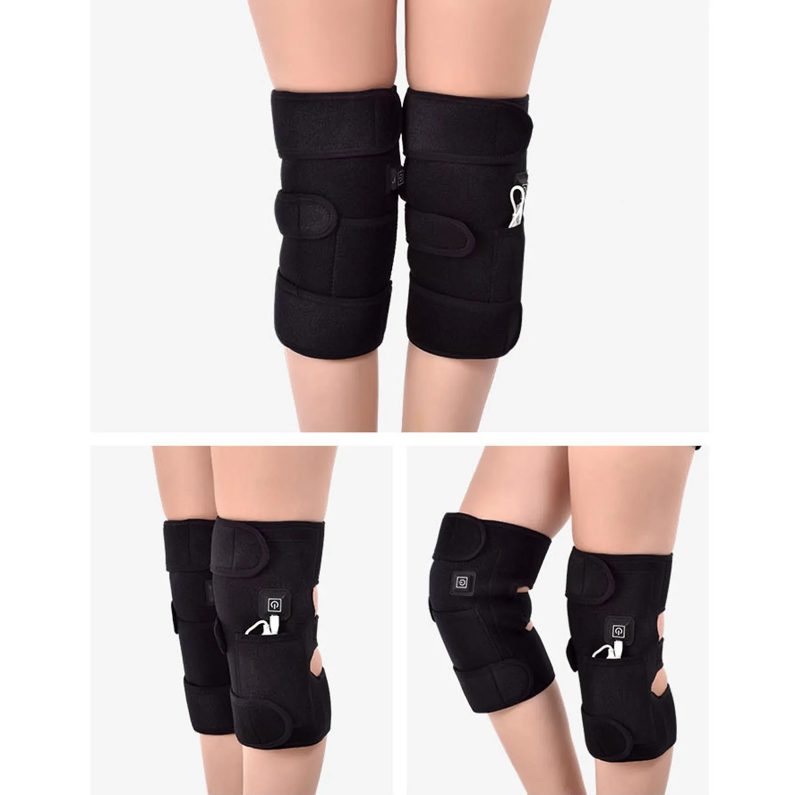 Наколенник дышащий удобный магнитный терапевтический Бандаж на колено с USB