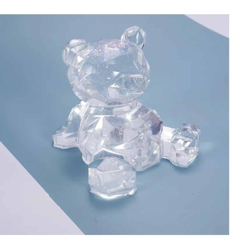 

DIY Epoxy Mold 3D Geometry Bear Mobile Phone Stand Decoration UV Resin Silicone Mold