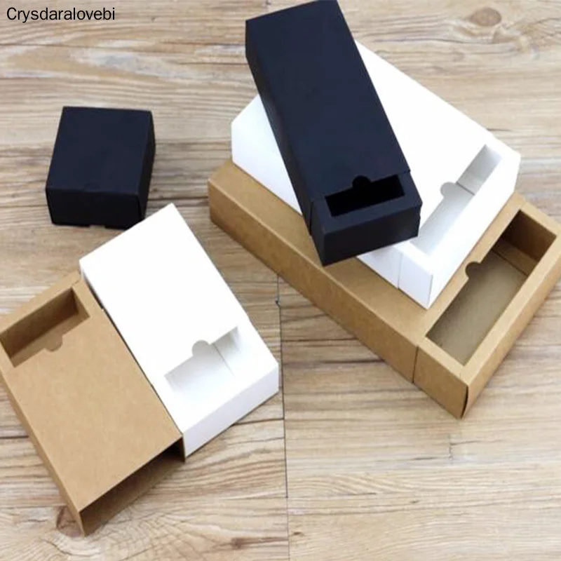 10 шт черный крафт подарочная упаковка картонная коробка черная Подарочная белый