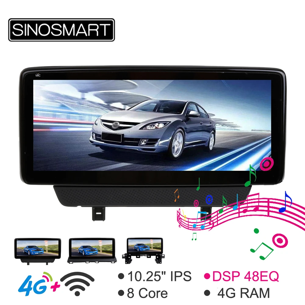Sinosmart 10 25 'со встроенным DSP 32EQ Автомобильный GPS навигатор для Mazda 2 CX-3 Toyota Yaris IA