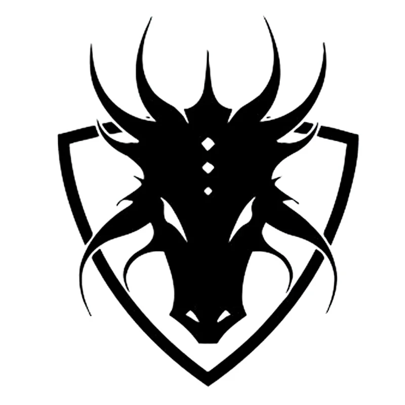 

Car Sticker Personalized Anime Manga Shield Logo Dragon Car Decoration Sticker Creative Waterproof Black/White, 17cm*14cm