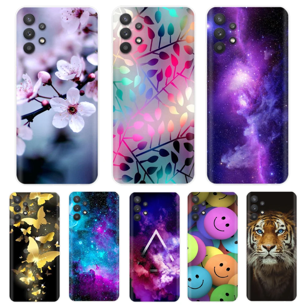 

For Samsung A32 5G Case Soft Silicone Tpu Back Phone Cover For Samsung Galaxy A32 A 32 GalaxyA32 A326B 6.5" Bumper cat flower