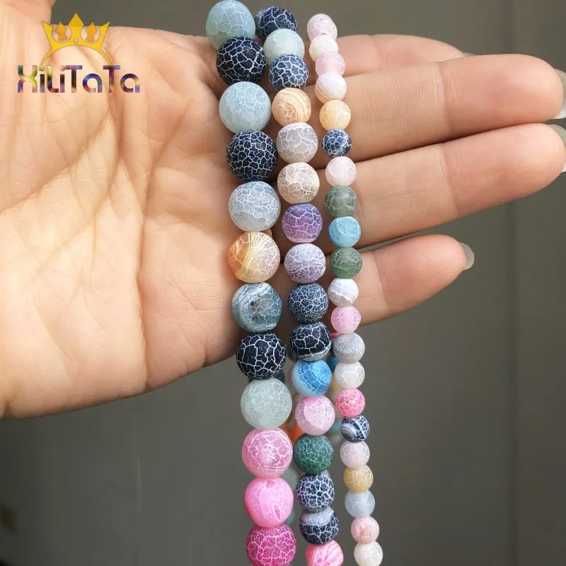 Натуральный Камень Многоцветный Мороз треснувший сон огненные Агаты &quotвены