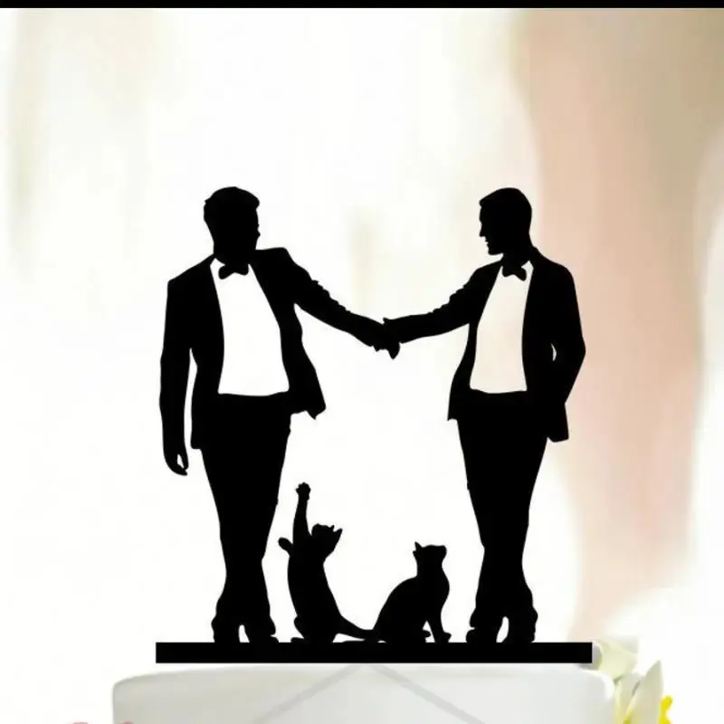 

Топпер для торта с кошками для геев, топпер для торта для геев, для гомосексуалистов, для свадьбы, для мужчин