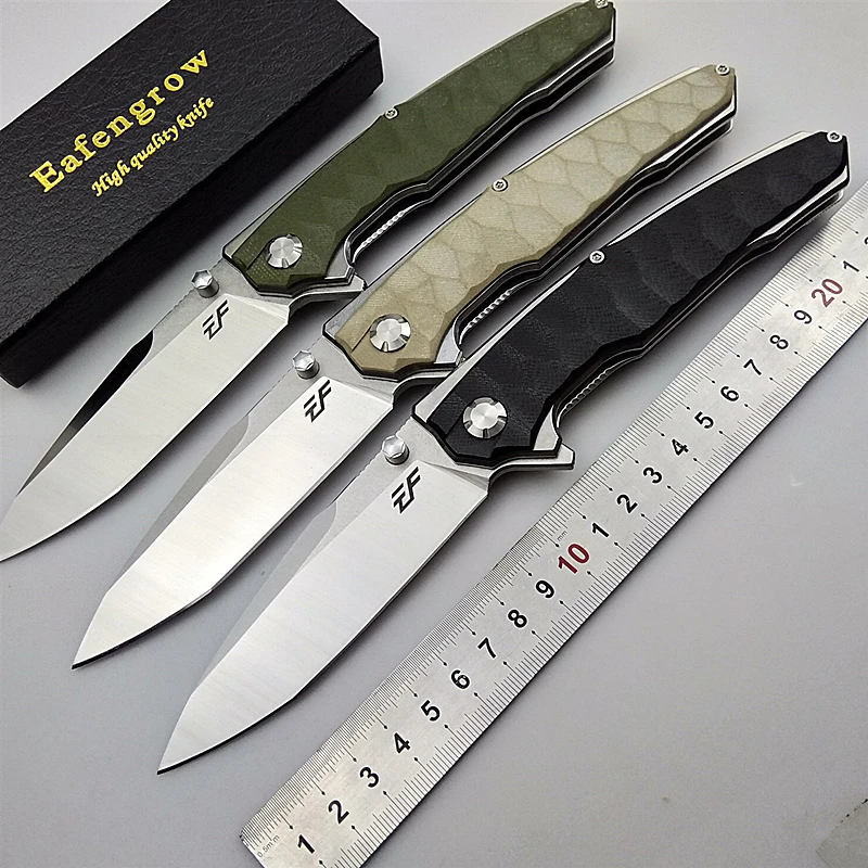 Складной нож Eafengrow с черной акулой карманный Клинок лезвием из стали D2 и