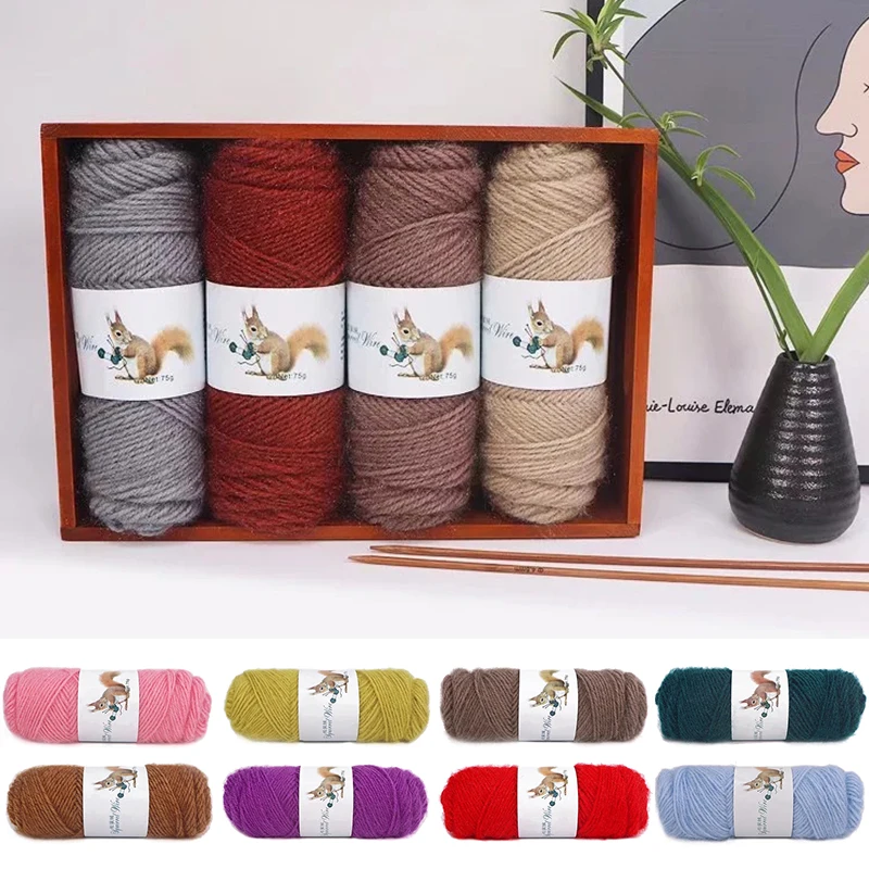 

Soft Solid Squirrel Cashmere Yarn Fine Worsted Hand Knitting Wool Thread Skein For Making Cardigan Scarf Hat Sweater Accessories