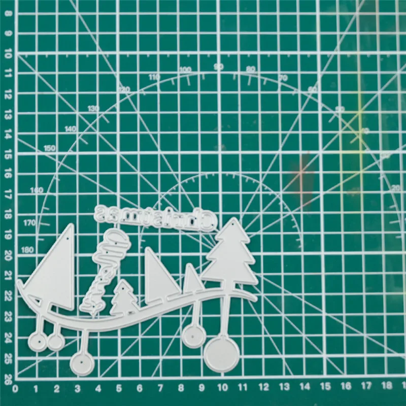 DiyArts Merry Christmas Tree Border металлические режущие штампы Новинка 2019 трафарет для DIY