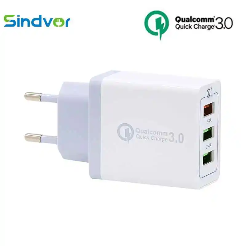 Sindvor 3 порта Быстрый QC3.0 USB зарядное устройство адаптер для iPhone Samsung мобильный