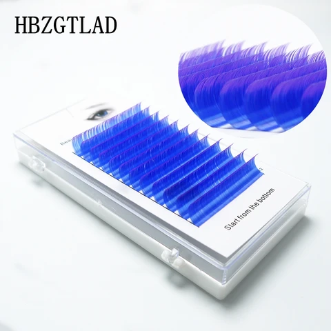 HBZGTLAD Новые C/D 8-15 мм накладные ресницы градиент воды фиолетовый + синий зеленый ресницы индивидуальные цветные ресницы накладные ресницы