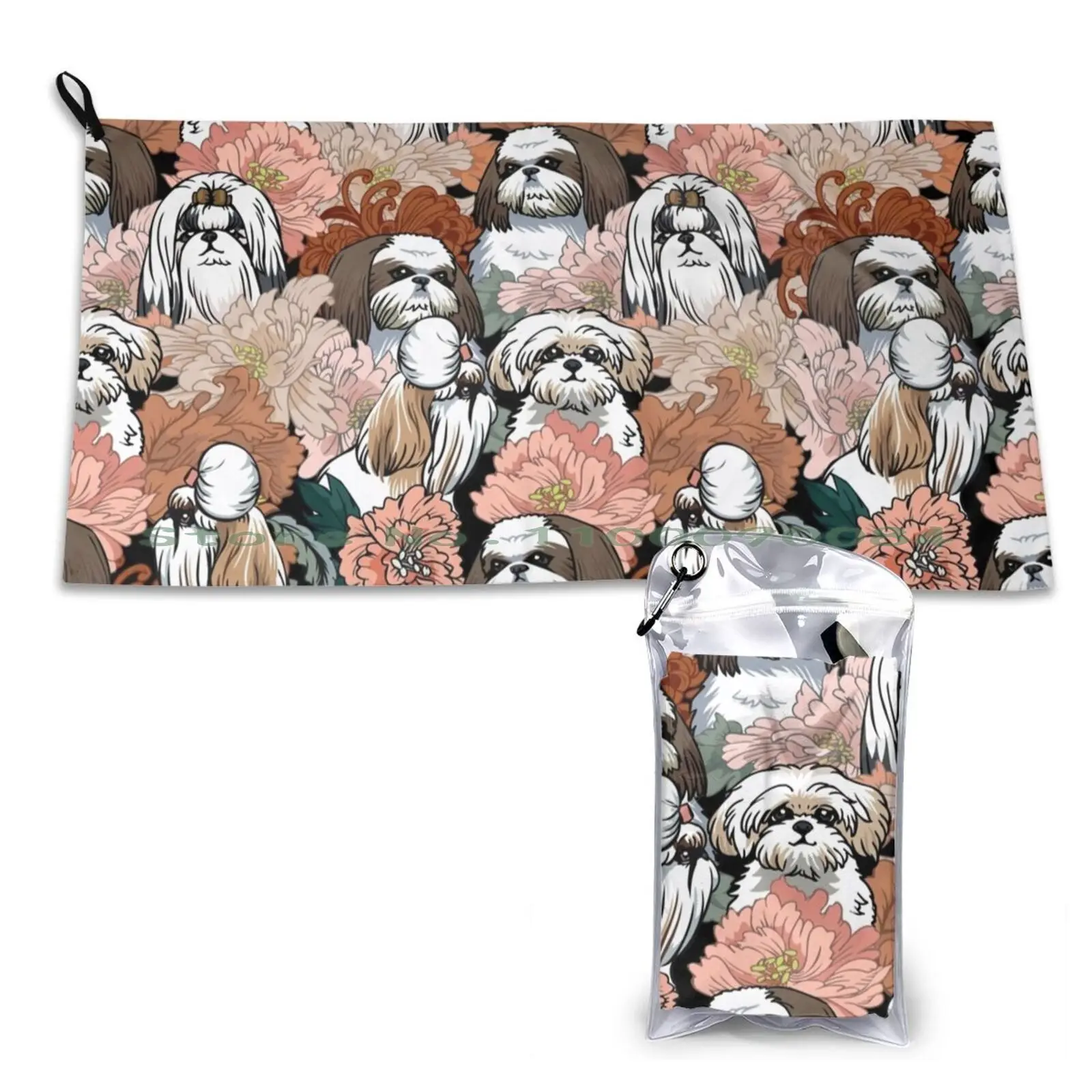 

Because Shih Tzu Quick Dry Towel Gym Sports Bath Portable Shih Tzu Flower Soft Sweat-Absorbent Fast Drying Pocket Comfortable