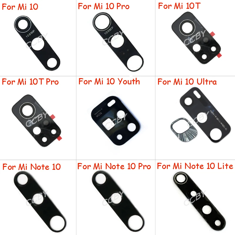 2PCS Rear Back Camera Glass Lens Cover For Xiaomi Mi 10 10T Pro Lite Ultra Youth Note with Ahesive Sticker Replacement Parts | Мобильные