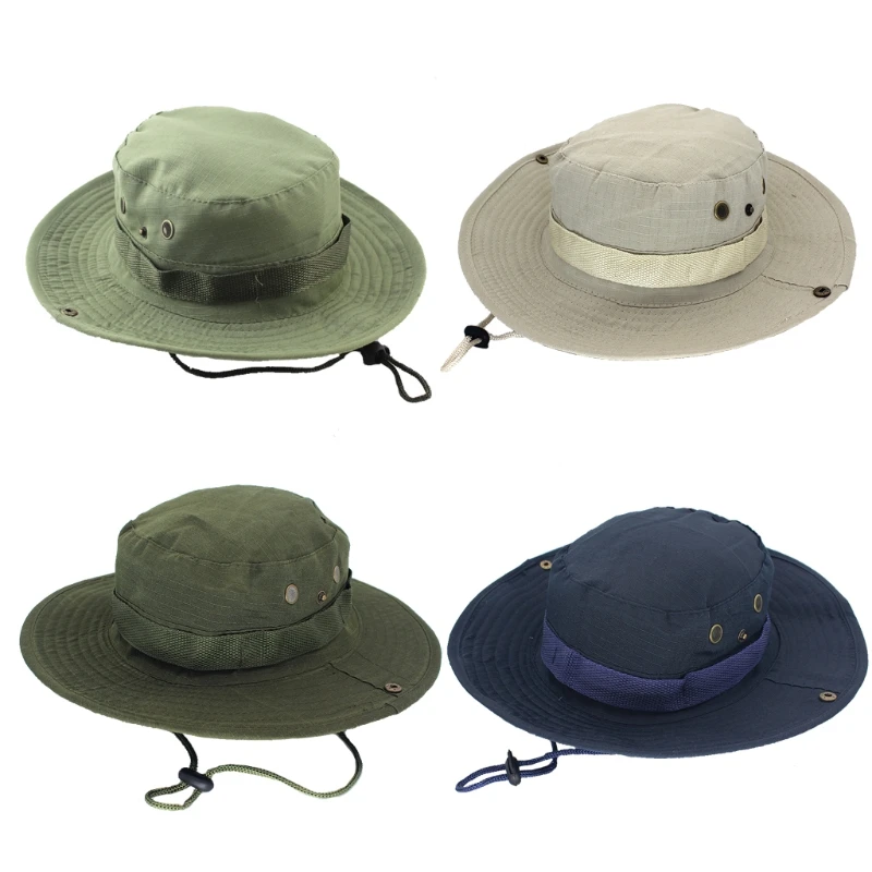 

24BD Summer Bucket Hat For Men Women Cotton Visor Mesh Hole Sun Hats Large Wide Brim Fisherman Hat Outdoor Climbing Hats