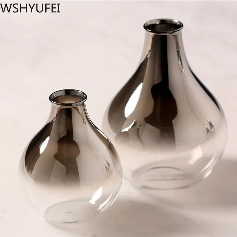 Новый стиль Маленькая свежая стеклянная ваза для гостиной Цветочная композиция