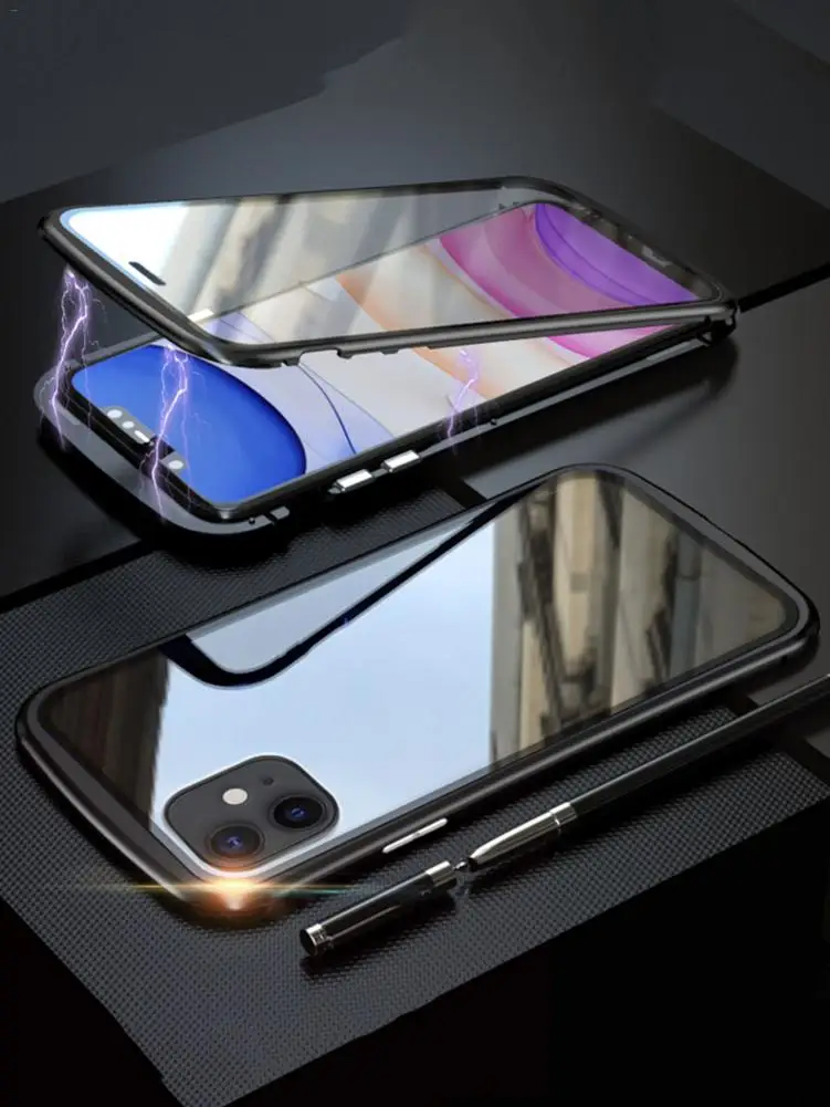 Магнитный адсорбционный Чехол для мобильного телефона IPhone 11 Pro Max металлическая