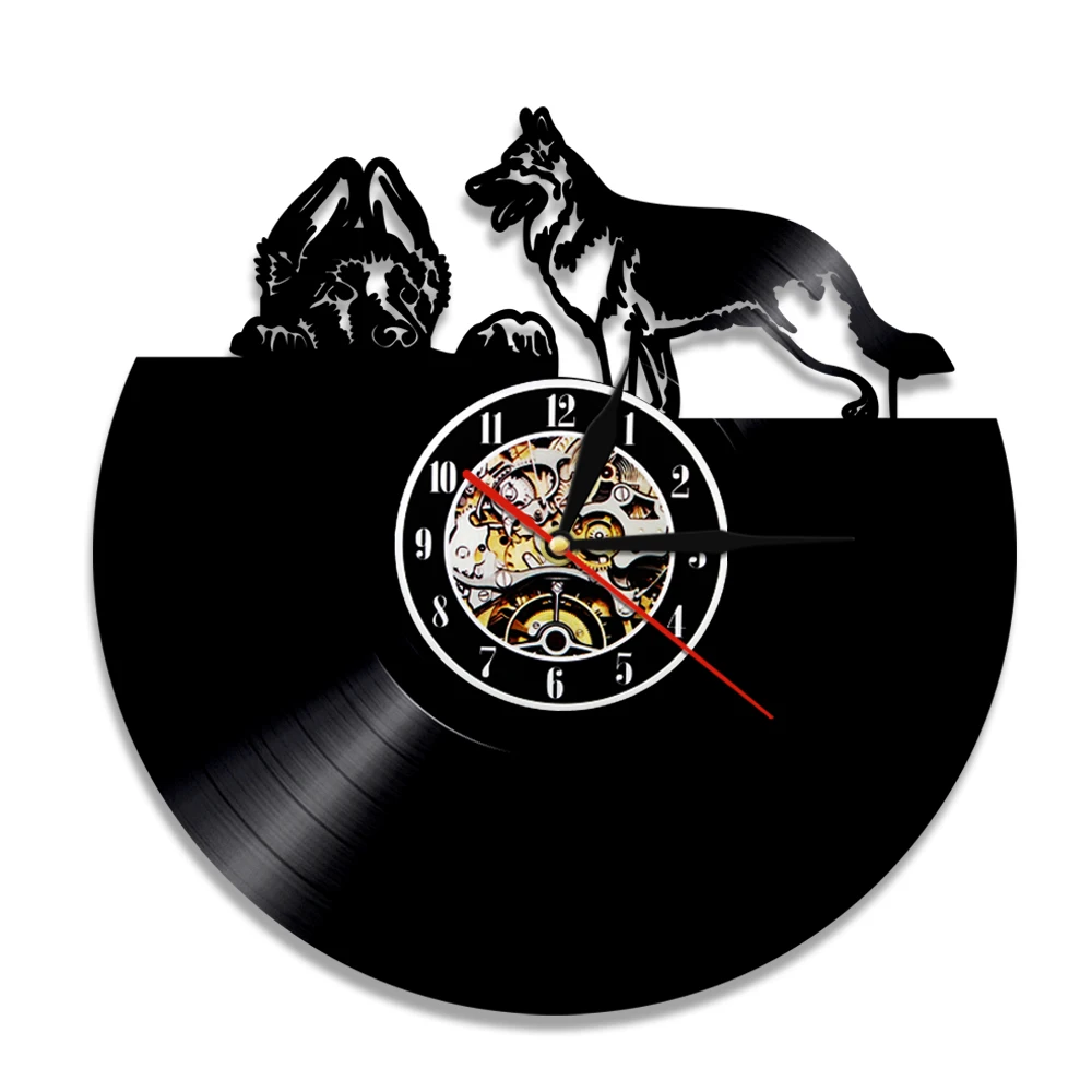 Собак современные виниловые настенные часы в виде мопса ПЭТ с животными разных