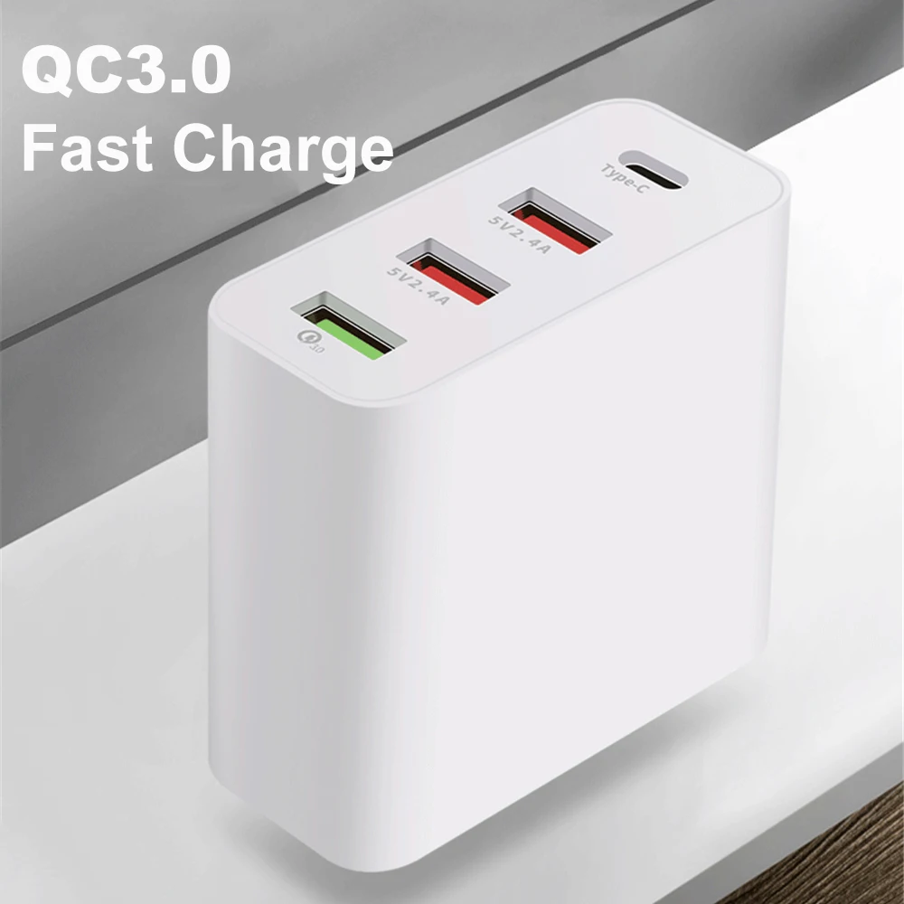 4 порта USB быстрое зарядное устройство s QC3.0 type C USB зарядное устройство для samsung для iPhone huawei быстрое зарядное устройство s настенное зарядное устройство US EU UK AU адаптер