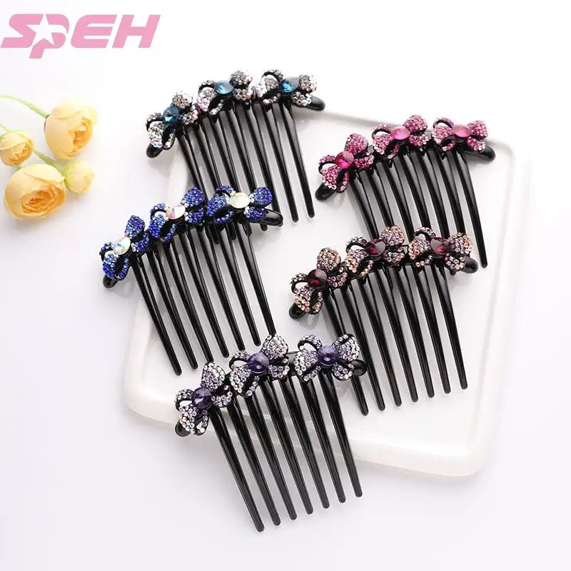 

Заколка-гребень Стразы со вставкой челки, простой Национальный стиль, аксессуары для волос