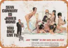 Металлический жестяной плакат, 1967 Джеймс Бонд вы живете только дважды, винтажный настенный плакат, мужская пещера, декоративный плакат, домашний декор для помещений