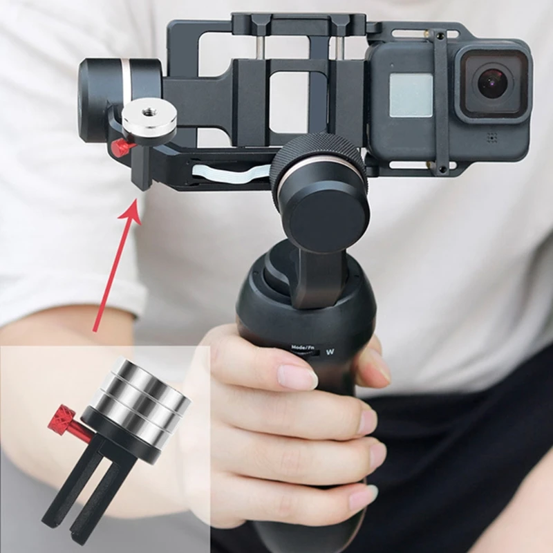 

Portable Durable Gimbal Adapter Stabilizer Compatible for gopro9/8 Sports Camera Lightweight Foldable Handheld T21B