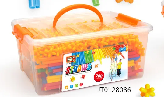 

Kindergarten Toys Foreign Trade Children's Enlightenment Plug 700PCs Straw Building Blocks