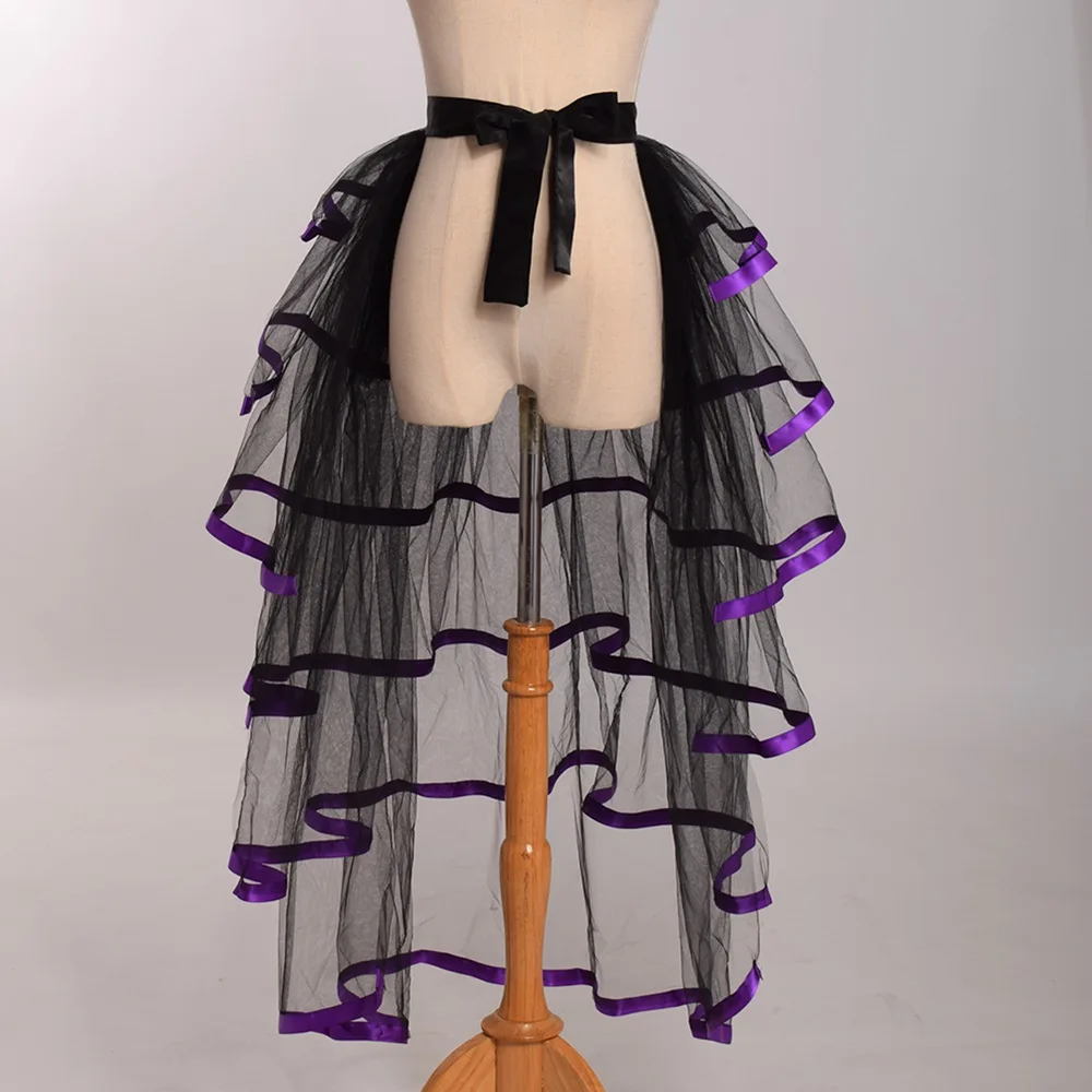 Черный бурлеск Паровой панк Гофрированные Суетный паньер - Цвет: Violet  Trim