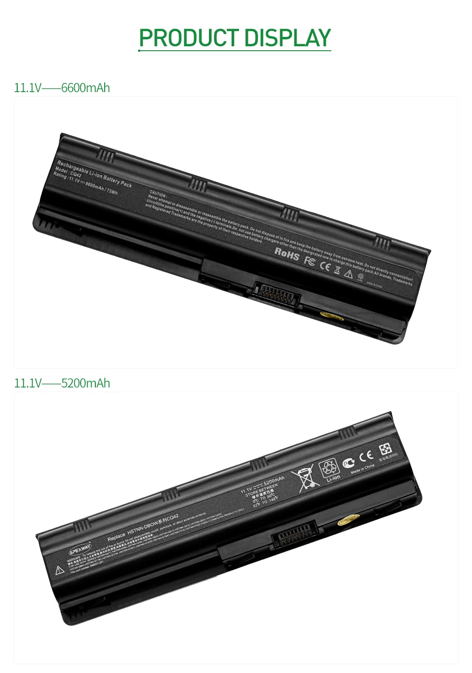 Apexway 11,1 V Батарея для hp Compaq Pavilion G6 G4 G61 G7 DM4 DV3 DV5 DV6 DV7 CQ42 CQ43 CQ62 CQ72 MU06 593553-001 аккумулятор большой емкости HSTNN-LB0W