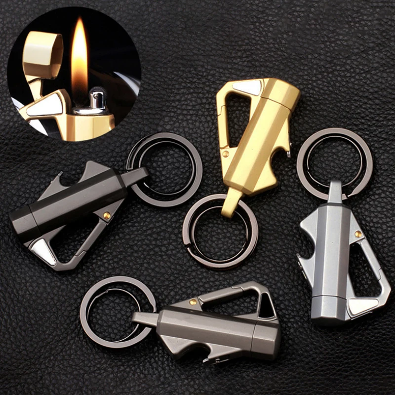 

3 in1 Creative Lighter Metal Reuseable Matches Kerosene Lighters Outdoor Camping Waterproof Portable Petrol Lighter Dropshipping