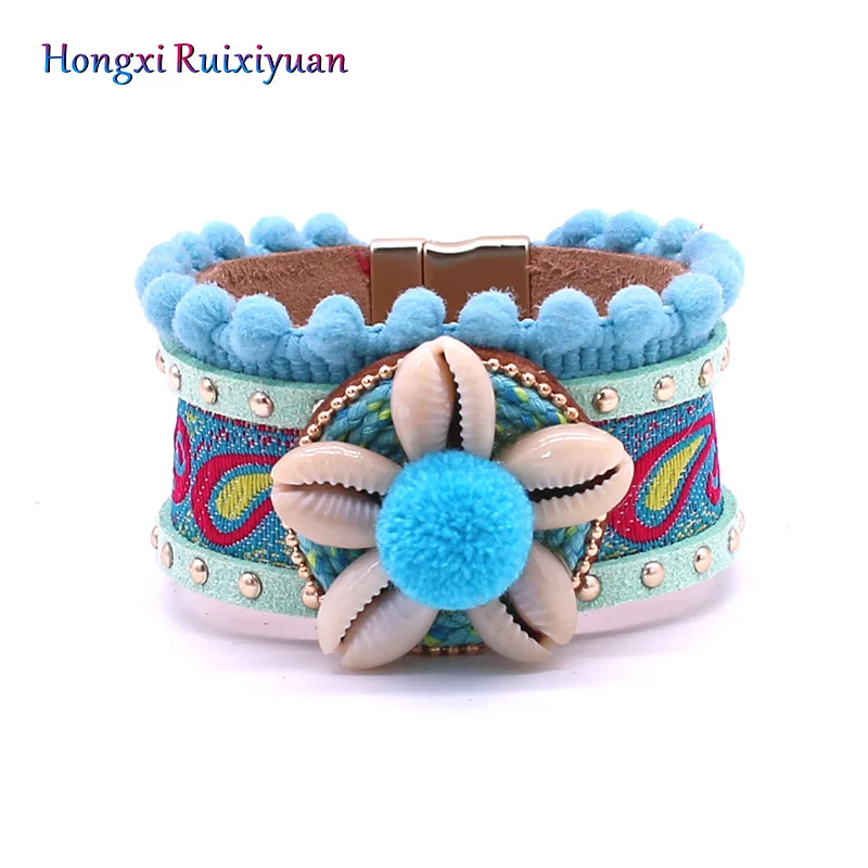 Модный браслет в богемном стиле женские браслеты с ракушками и цветами