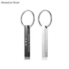 Брелок для ключей, из нержавеющей стали персонализированные брелки, с гравировкой текста и даты