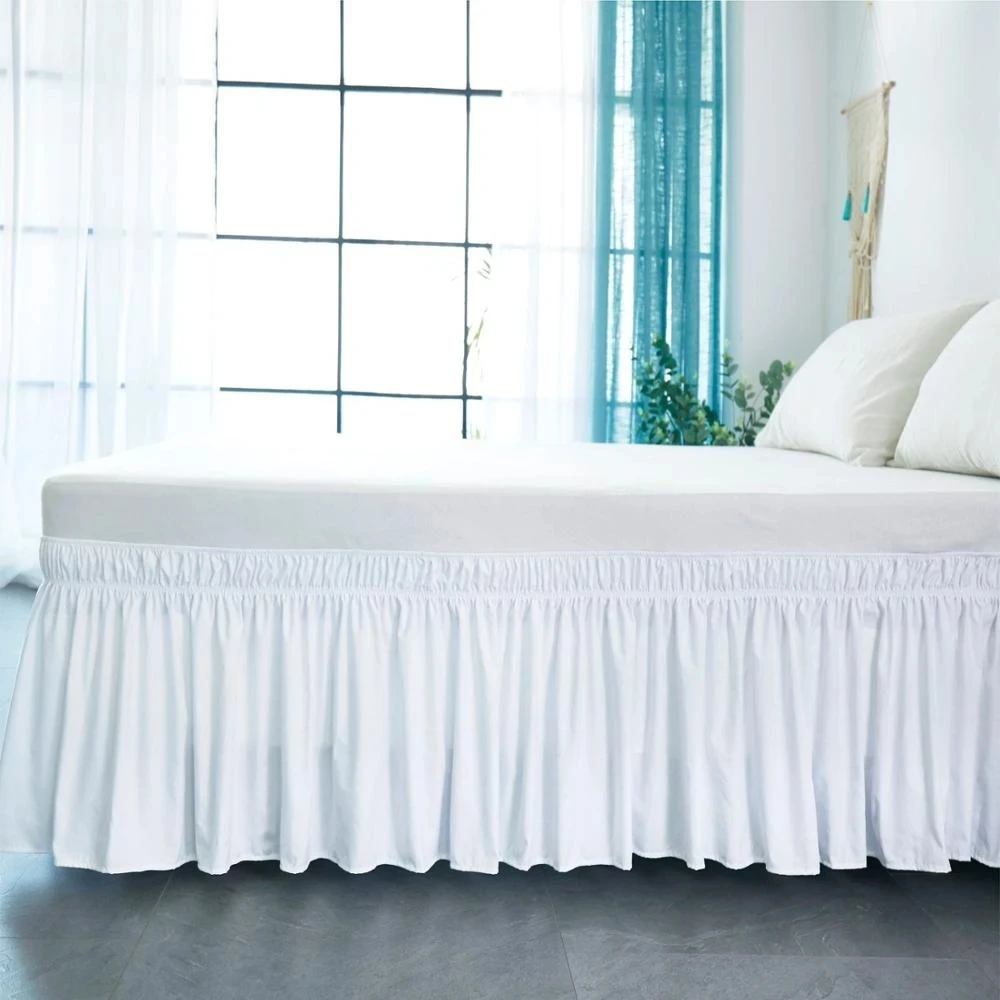 Гостиничная кровать юбка Обёрточная бумага вокруг с эластичными оборками майки