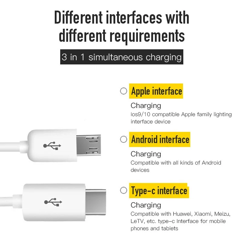 Горячий 3в1 usb type C Micro fast USB кабель type-c для iPhone XR XS Max X 8 7 кабель для зарядного устройства 0,35 М 2,8 A кабель для быстрой зарядки USB C