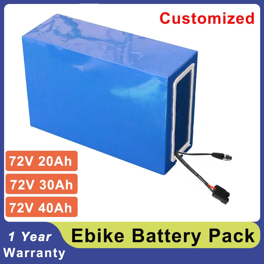 Customized 72V Li-ion Ebike Battery Pack 20Ah 30Ah 40Ah 18650 Lithium Batteries For Electric Bicycle Scooter Motorcycle 3000W | Спорт и