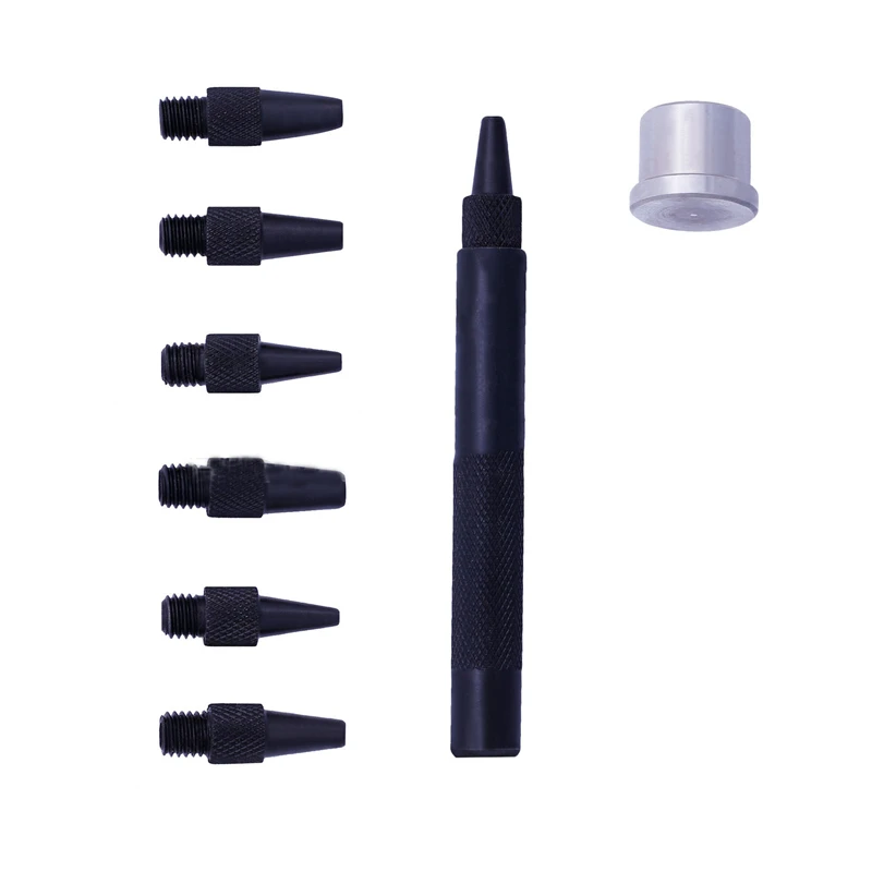 

Leather Craft Tools Hole Punches with 7Punch 2-5mm Sizes Leather Punch Set Craft Eyelet Hollow Hole Interchangeable Hand Tools