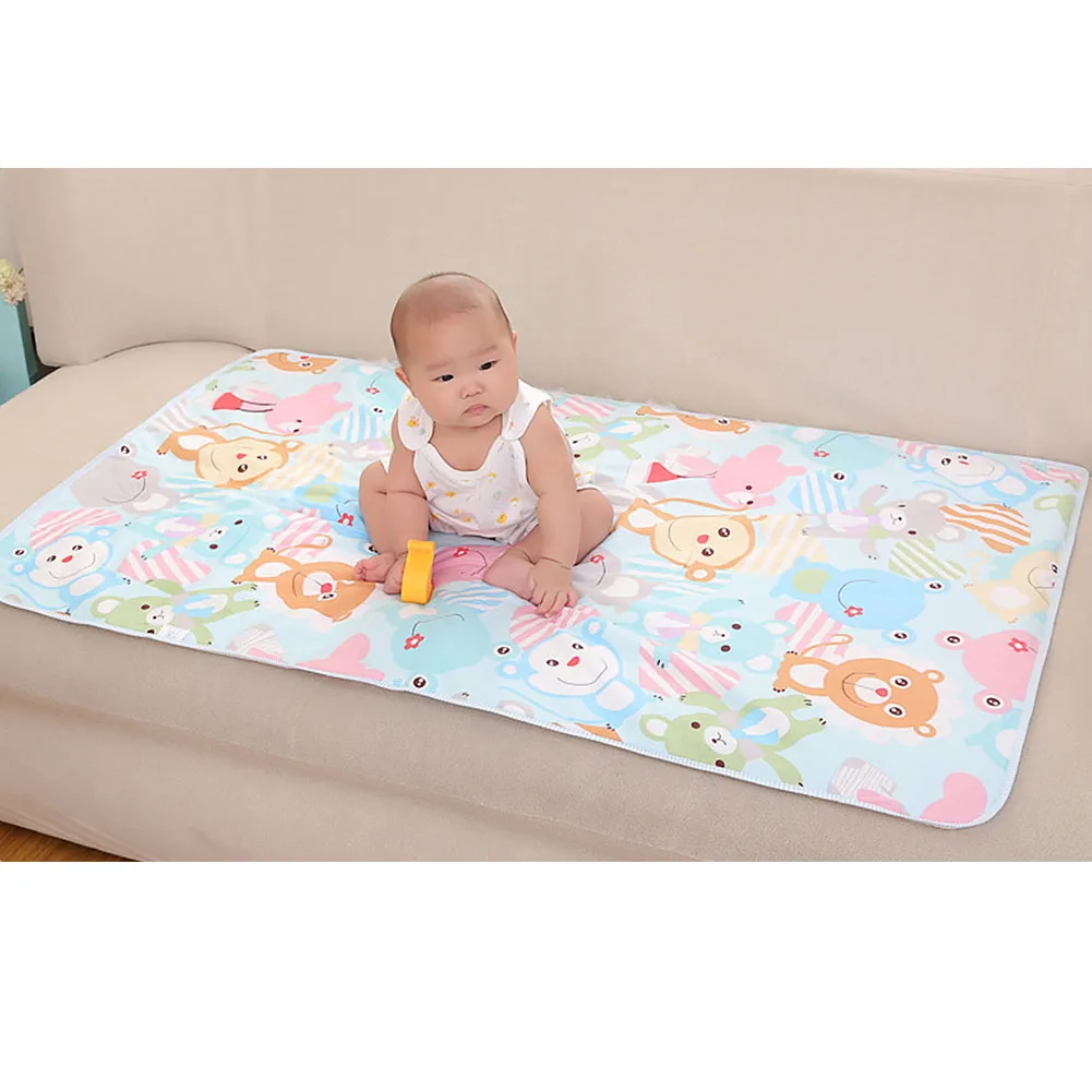 

Baby Diaper Mattress 3-layer Sheet Changing Pad Bed Cotton Cartoon Printed Nappy Waterproof Infant Mat Urine Pad Random Color