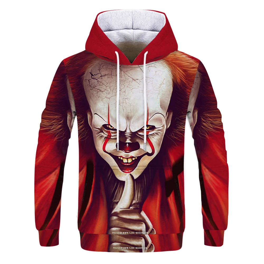 

New Horror Movie 3D Hoodies For Men And Women Horror Movie Hoodies Halloween Party Hip Hop Street Clothing Oversized Hoodie Tops