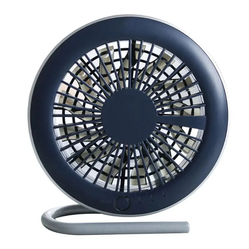 

Table Tiny Round Fan Quiet Operation Adjustable Tilt 360 Degree Rotating USB