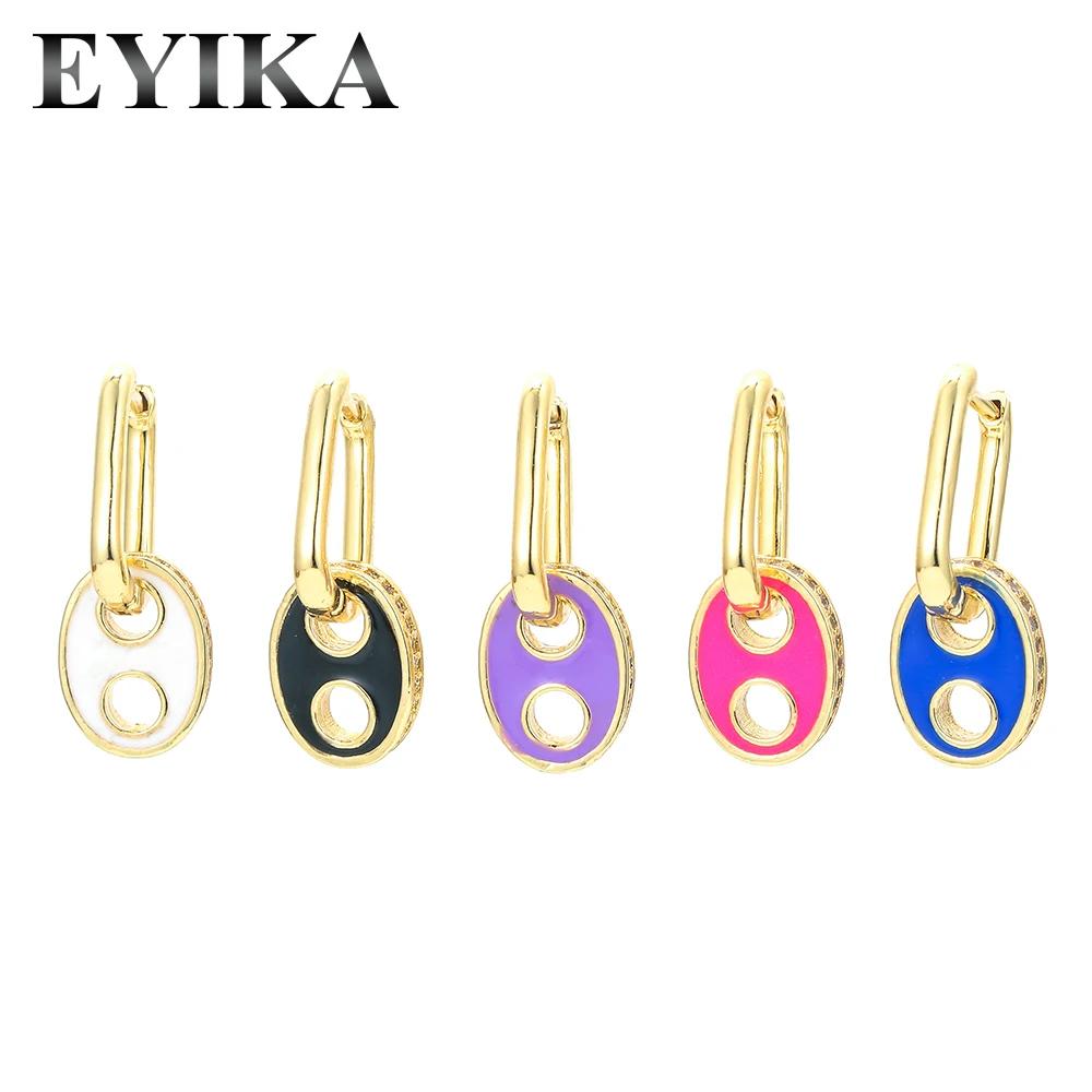 Серьги-кольца EYIKA женские маленькие золотистые модные ювелирные украшения с