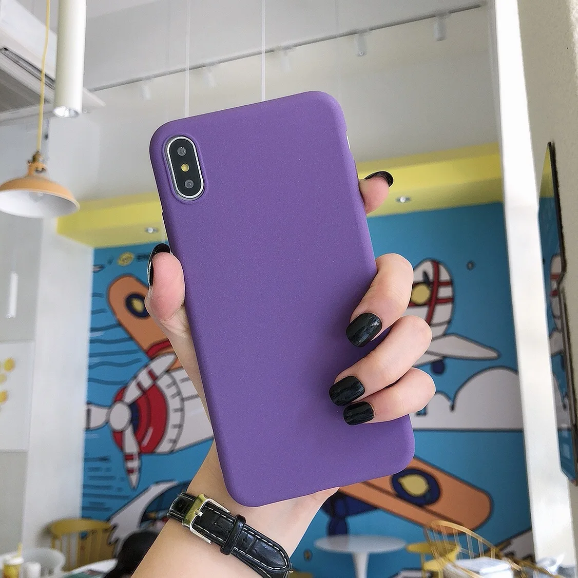 Purple Песчаник матовый Силиконовый чехол для Samsung Galaxy S8 S9 S10 Plus Note 10 8 9 S10E A10 A20 A30 A40 A50 A70 A80 матовый чехол Funda - Цвет: Purple