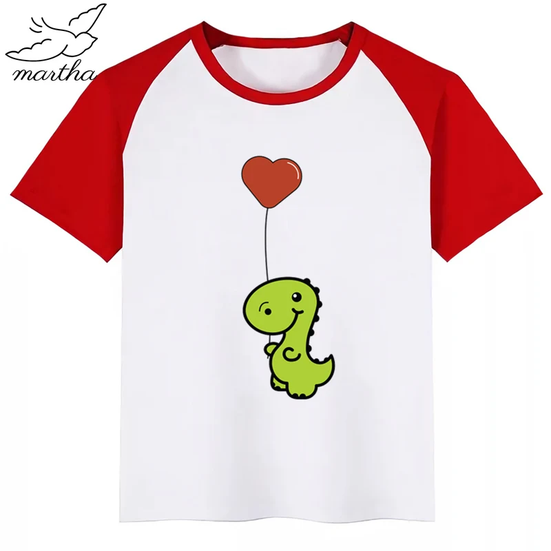 Новое поступление футболка для девочек с забавным принтом динозавра из