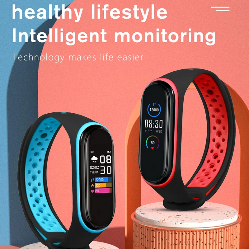 

M6 Smart Bracelet Heart Rate Blood Pressure Bluetooth-compatible Step Counting Music Weather Sleep Monitoring M6 Smart Wristband