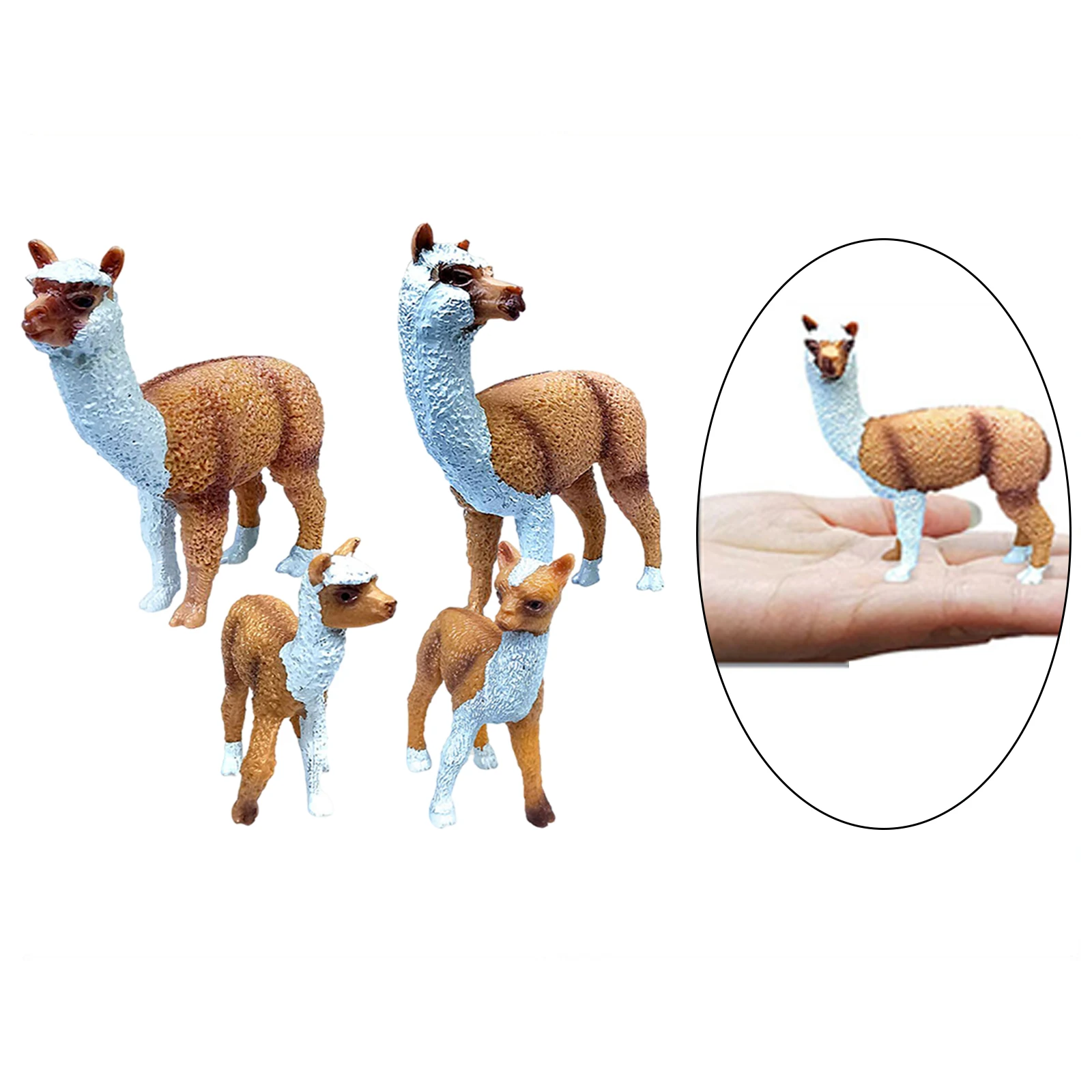 4x Альпака цифры Пластик модели животных Playset домашнего декора вечерние подароки