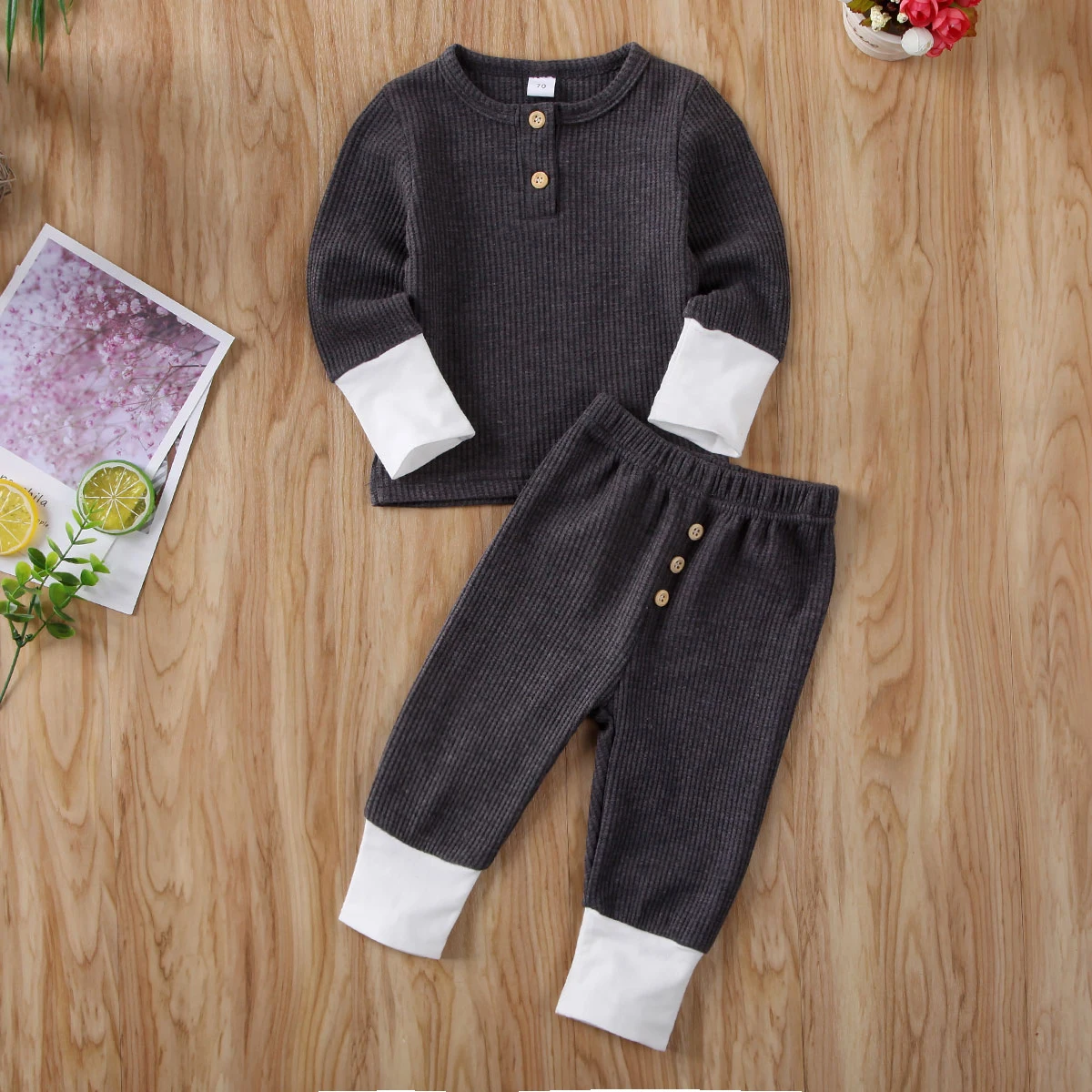 Прямая поставка весенние комплект домашней одежды из 2 предметов для маленьких