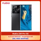 Смартфон ZTE Nubia Z30 Pro оригинальные, бесплатная доставка экспресс-почтой DHL, 5G дюйма, AMOLED, 6,67 Гц, гибкий изогнутый экран, Snapdragon 144, 888