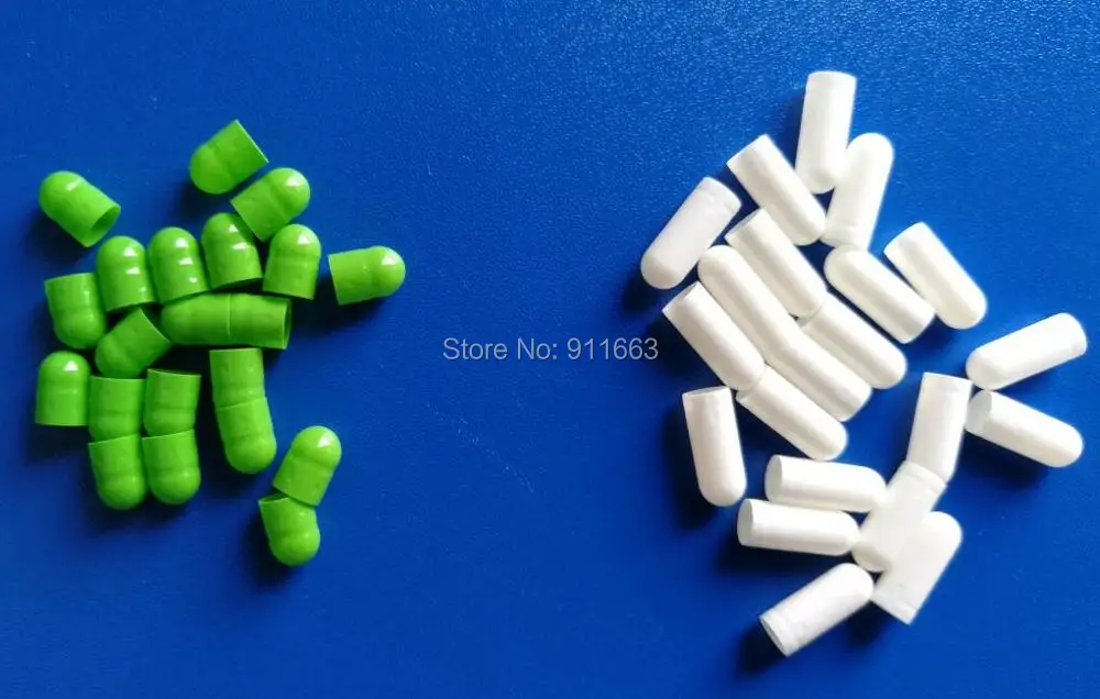 4 #2000 шт зеленые белые цветные капсулы/пустые желатиновые капсулы размером