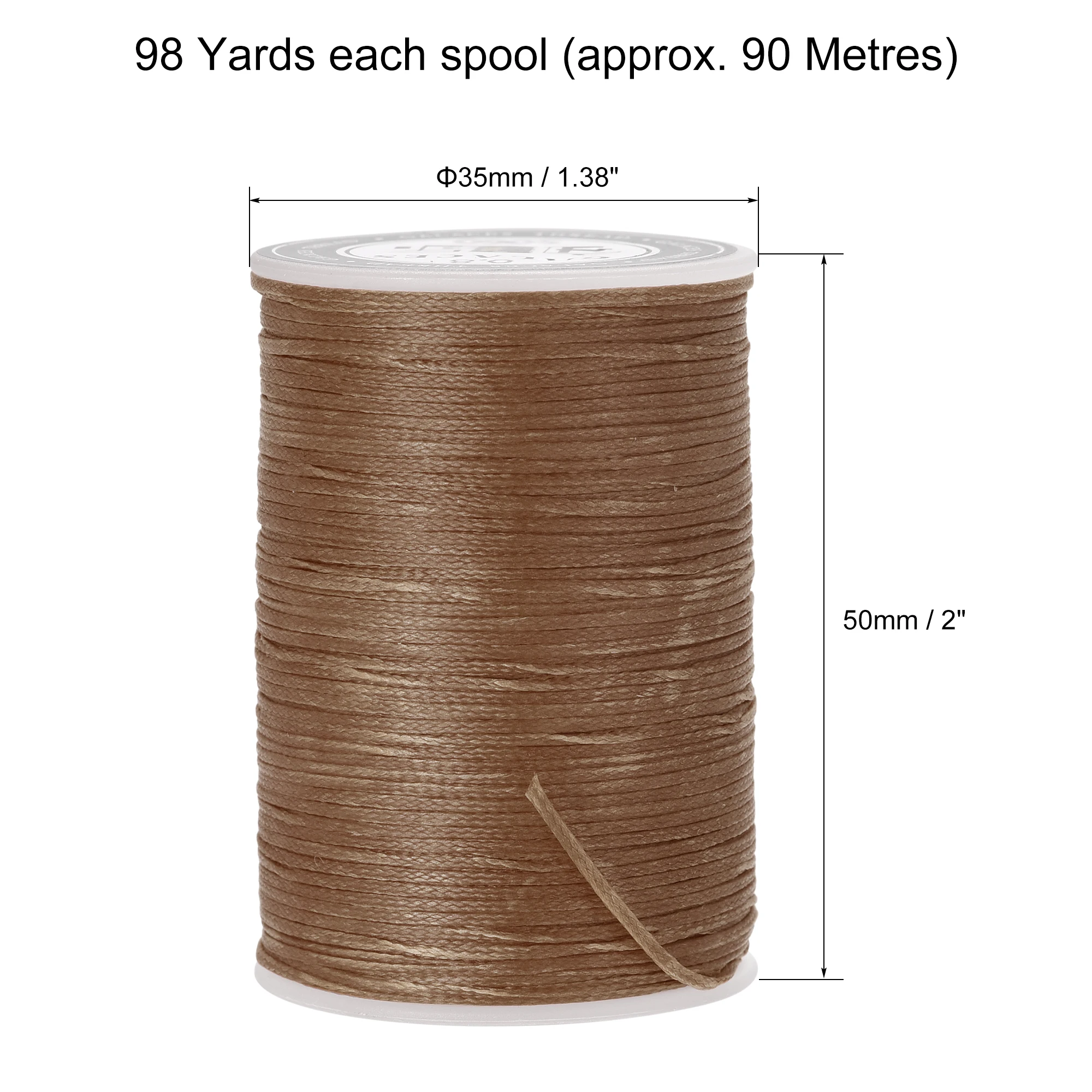 Uxcell Leather Sewing Thread 98 Yards 150D/0.8mm Polyester Waxed Cord for Manual and Machine Dim Gray | Дом и сад