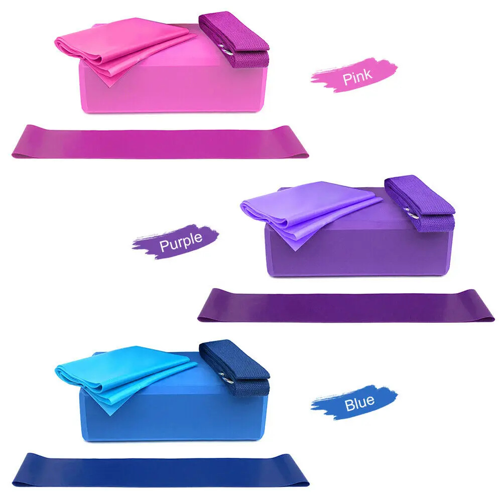 

A Set EVA Yoga Block Exercise Workout Fitness Brick Bolster Stretch Belt Aid Gym Pilates Training Body Shaping Fitness Equipment